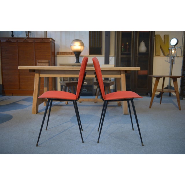Set of Red Skai Chairs, 1960s For Sale - Image 15 of 18