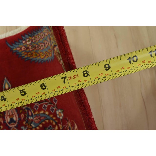 Kashan Rug 2’5” X 3’2” Red Wool Traditional Hand-Knotted Oriental Carpet For Sale In Philadelphia - Image 6 of 7