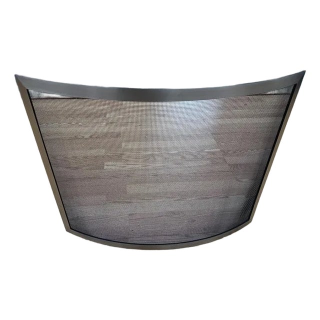Mayfair Fire Screen - Brushed Steel For Sale