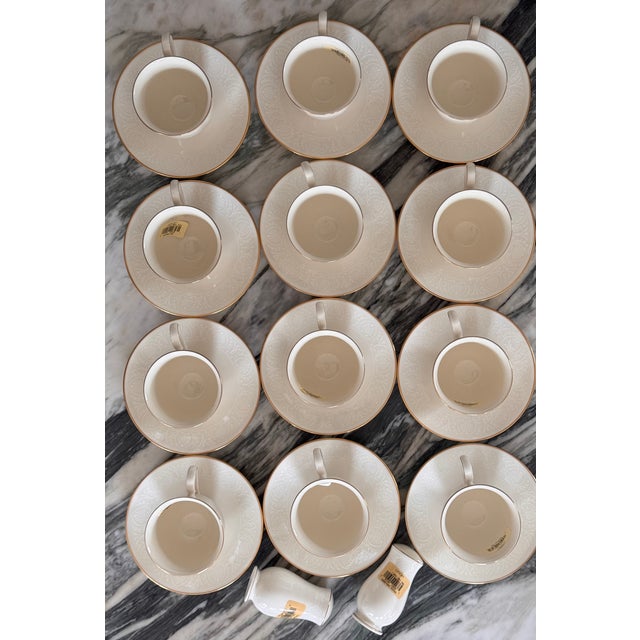 Antique White 1990s Lenox Courtyard Gold - 62 Pieces For Sale - Image 8 of 18