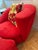 Ruby Red Vintage Nautilus Swivel Chair & Ottoman 2pc Set For Sale - Image 8 of 10