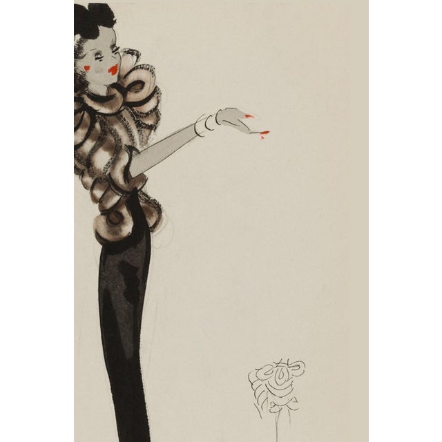 Not Yet Made - Made To Order Vintage French Fashion Art Print – Art Deco Woman in Brown, 30" X 40" For Sale - Image 5 of 8