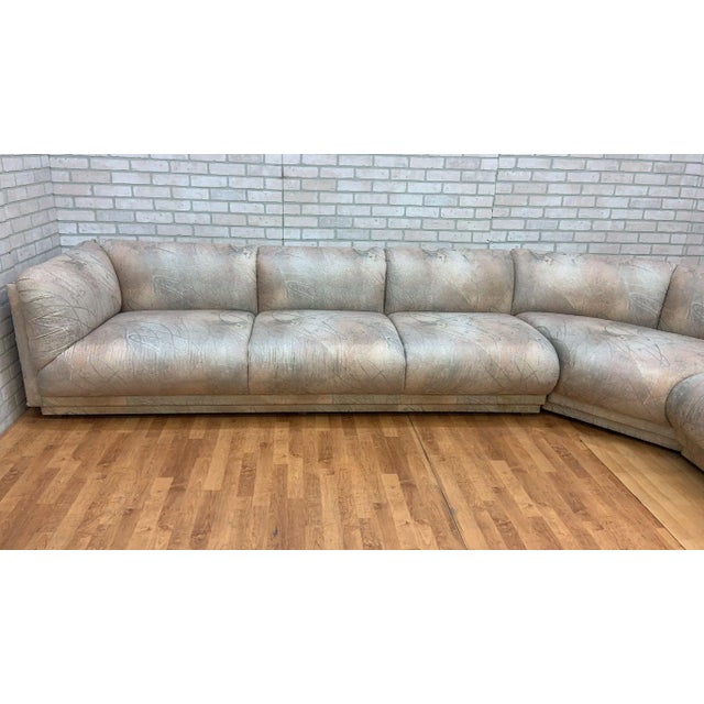 Textile Postmodern L Shaped Sectional Sofa by Bernhardt for Reupholstery For Sale - Image 7 of 13