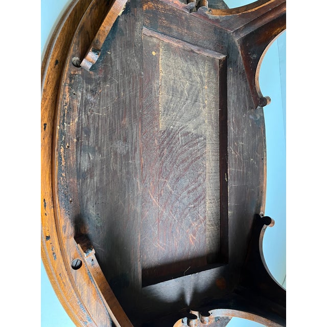 Antique Oval Occasional Table With Lower Shelf and Spindle Rail For Sale - Image 4 of 15
