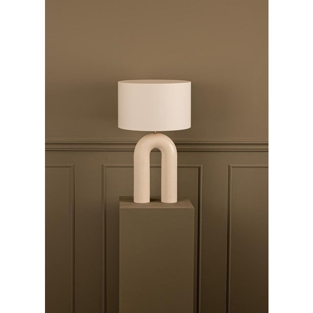 Ecru Ceramic Arko Table Lamp by Simone & Marcel For Sale - Image 12 of 17