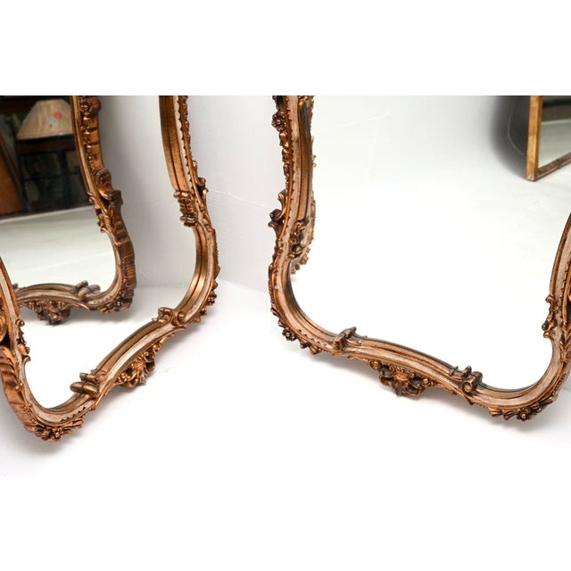 French Rococo Gilt Wood Mirrors, 1950s, Set of 2 For Sale - Image 10 of 12