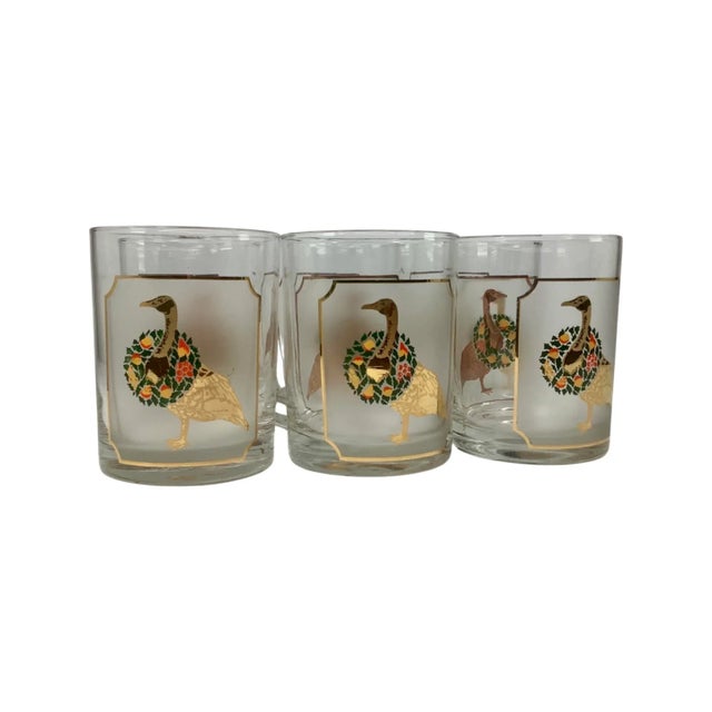 Set of 8 Vintage Culver Festive Geese Old Fashioned Glasses For Sale - Image 10 of 10