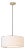 Stretch Pendant, White Linen Shade, Weathered Brass For Sale