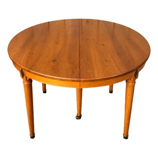 Louis XVI Cherry Wood Dining Table with Extension, 1970s For Sale