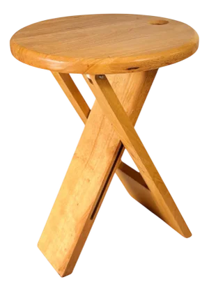 French Folded Stool in Wood by Adrian Reed, 1970