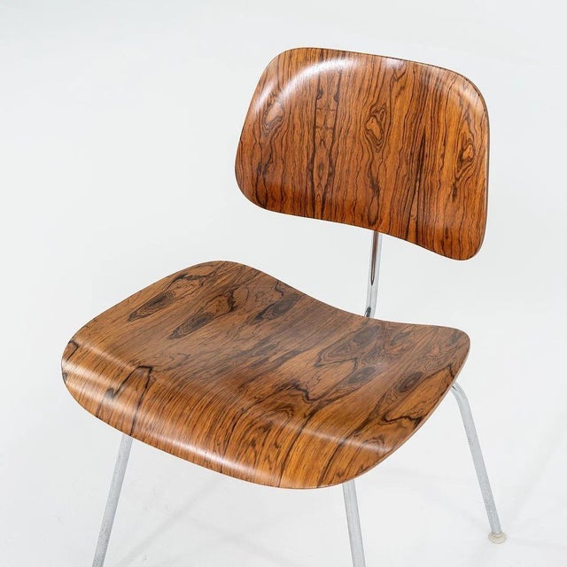 Chrome 1960s Set of 10 Herman Miller Eames DCM Dining Chairs in Rosewood and Chrome For Sale - Image 8 of 11