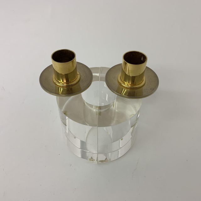 Metal Acrylic Glass Candleholders, 1970s, Set of 2 For Sale - Image 7 of 18