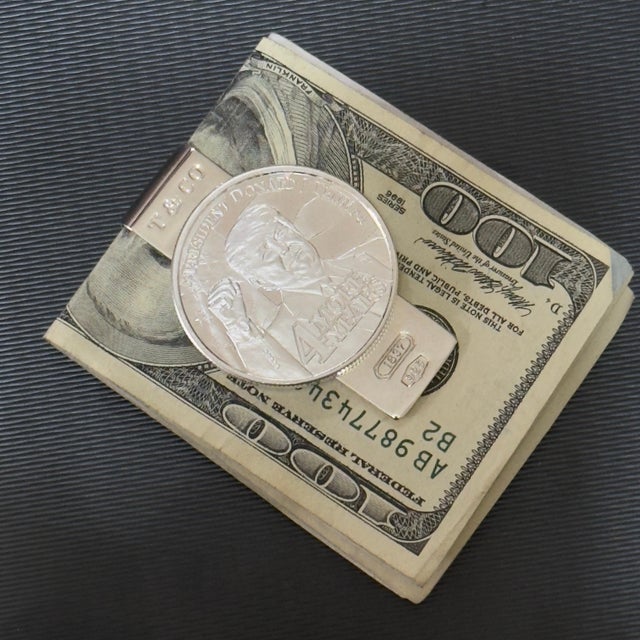 1990s Tiffany & Co Trump Money Clip Sterling Silver Estate For Sale - Image 9 of 9
