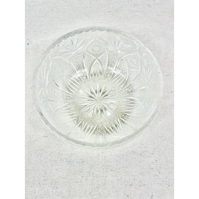 Mid 20th Century Vintage Cut Crystal Serving Bowl For Sale - Image 5 of 7