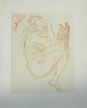 Salvador Dali, Le songe de Dante, Nude, Etching