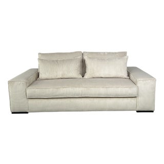 Vintage Beige Corduroy Sofa For Sale