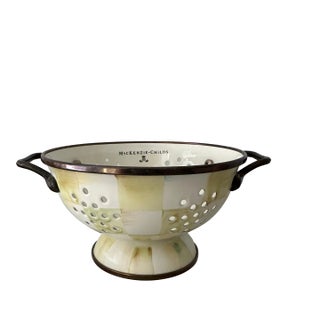 Mackenzie-Childs Parchment Check Colander, Small For Sale