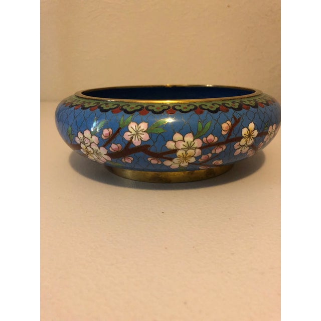 Vintage Mid-Century Modern Cloisonne Enamel Bowl. My in-laws purchased this on a trip to China in the mid 1970's. No...