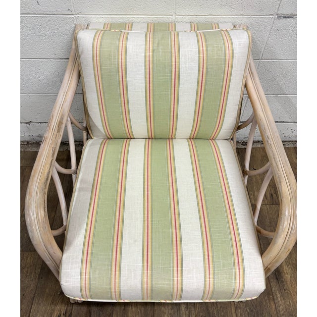 Vintage MCM Style Organic Coastal Rattan Bamboo Chair For Sale - Image 9 of 12