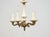 Mid-Century Modern Mid-20th Century Italian Alabaster and Bronze Five-Light Chandelier For Sale - Image 3 of 9