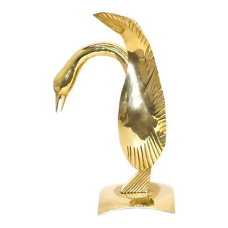 Vintage Large Brass Swan Dolbi Cashier For Sale