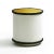 Contemporary IL Pouf Graphic Trilogy Mustard White For Sale - Image 3 of 3