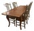 French Vintage Reproduction Hand Finished Waxed Wood Dining Table With 4 Sheaf Back Rush-Seat Chairs For Sale