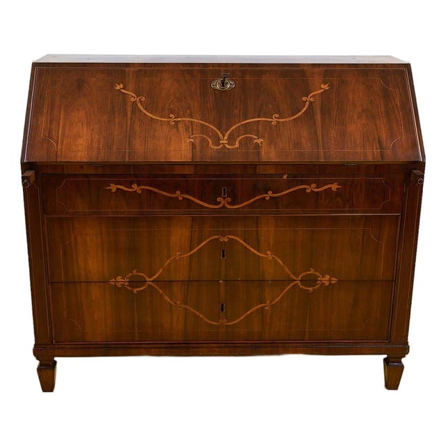 Antique Folding Chest of Drawers with Inlaid Decorations For Sale