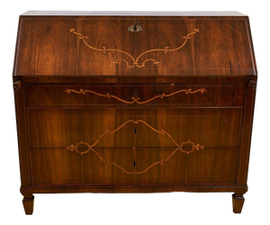 Antique Folding Chest of Drawers with Inlaid Decorations
