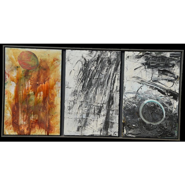 Christoph M. Gais, Triptych, 1988, Oil Painting on Canvas, Framed, Set of 3 For Sale - Image 13 of 13