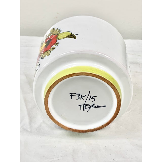 White Vintage Italian Floral Cachepot For Sale - Image 8 of 9