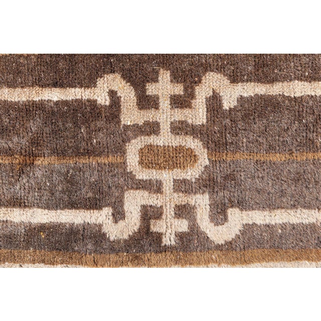 Mid-Century Modern Doris Leslie Blau Antique Chinese Mongolian Rug For Sale - Image 3 of 8