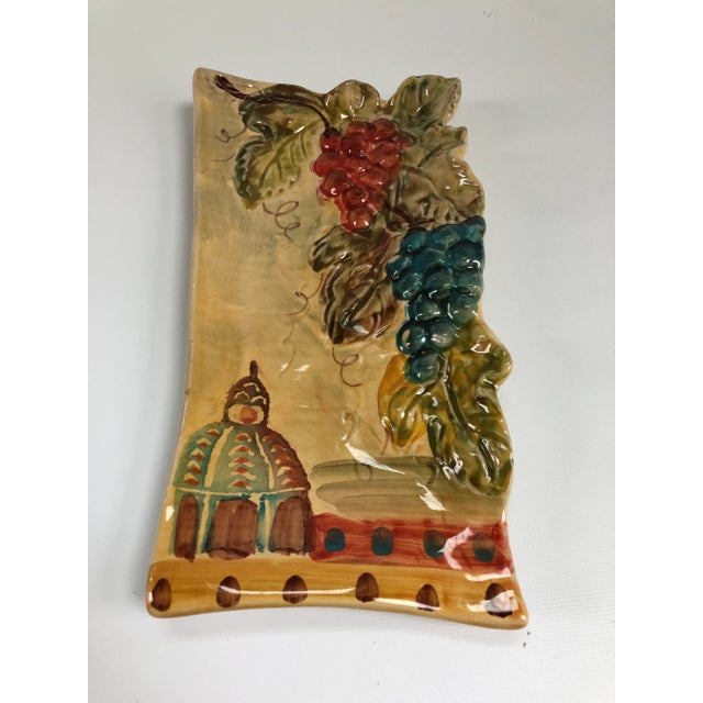 Paint Vintage Italian Hand-Painted Wall Plate For Sale - Image 7 of 10