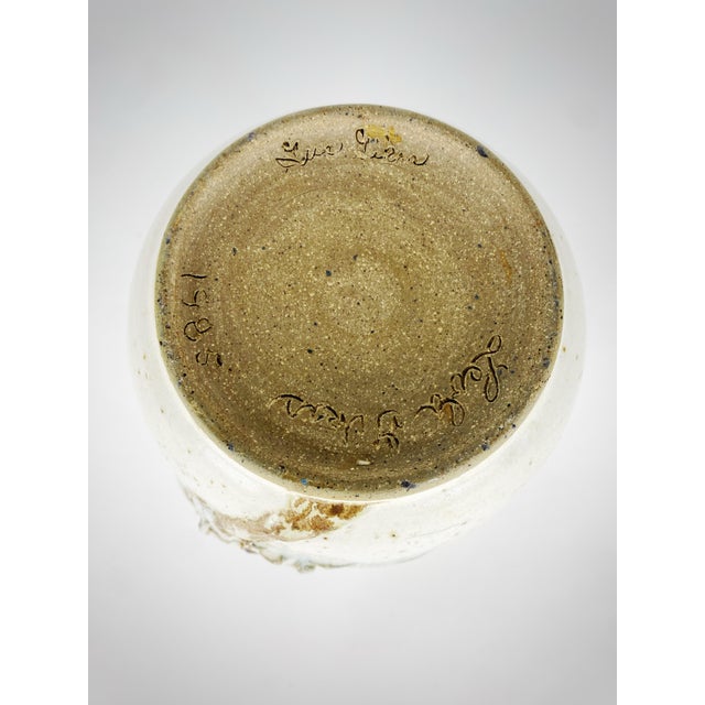 Large 1985 Gus & Leola Gikas Parrot Studio Pottery Vase, Signed American Art Pottery, 11.5″ For Sale - Image 10 of 11