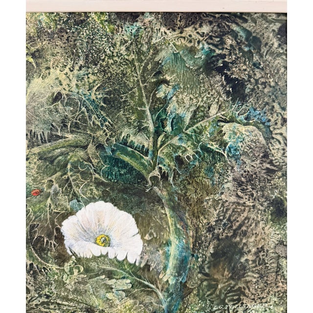 Mid 20th Century Vintage Forest Gouache Painting For Sale - Image 5 of 14