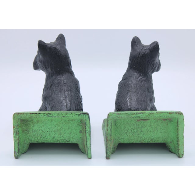 Vintage Scottie Dog Cast Iron Bookends For Sale - Image 4 of 10