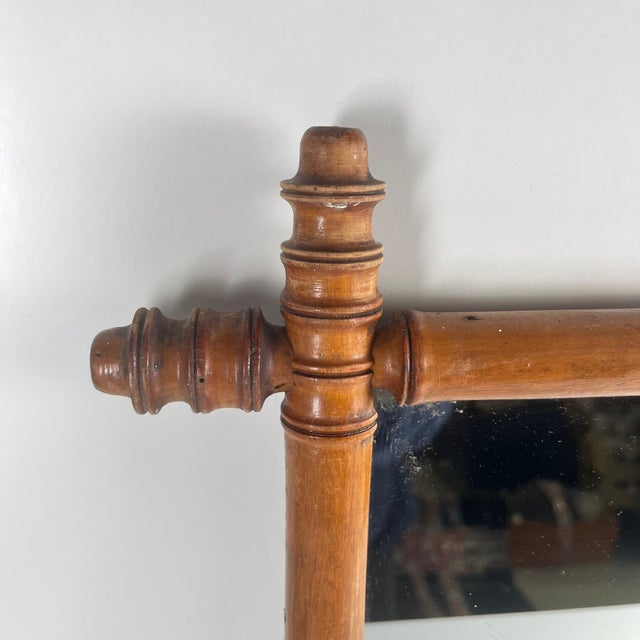 Bamboo-Style Turned Wood Mirror, 1900-1930 For Sale - Image 11 of 14