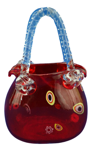 Red Murrine Murano Glass Handbag, Venice, Italy, 1950s