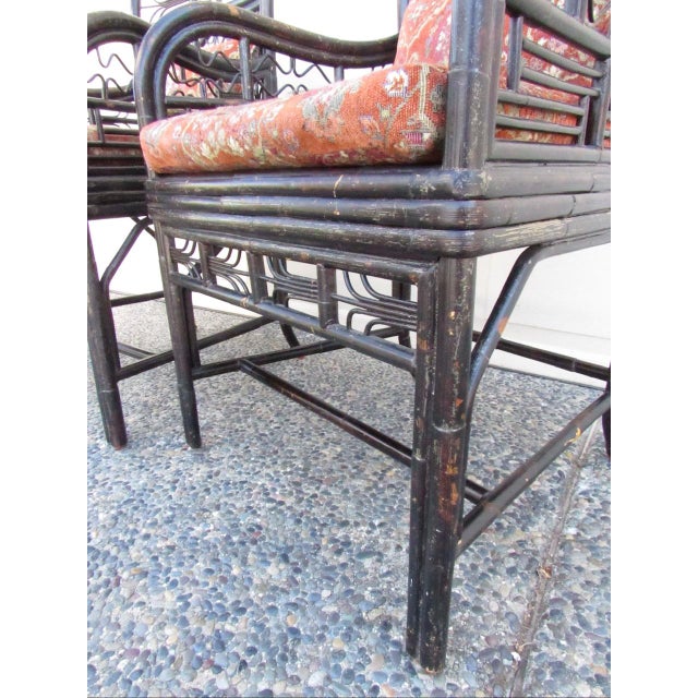 Pair of Ebonized Bamboo Armchairs in the Brighton Pavillion Style For Sale - Image 18 of 18