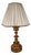 Mid-20th Century Italian Polychrome and Gilt Wood Table Lamp with Pleated Lampshade For Sale