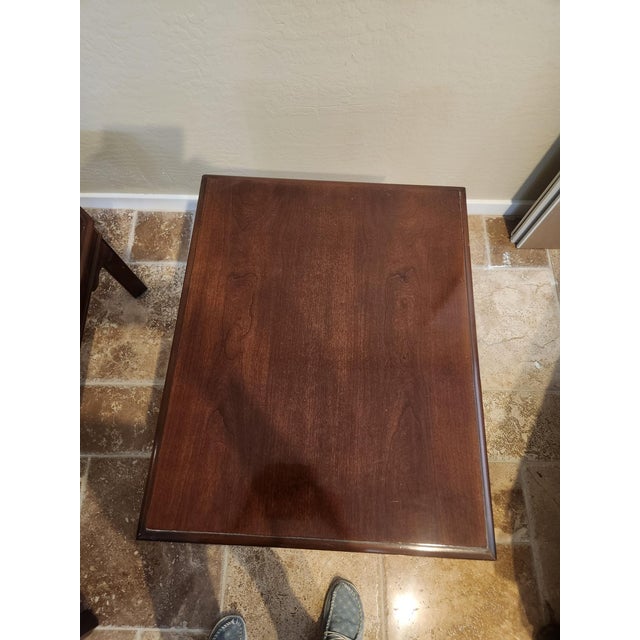 1990s Drexel Heritage Chippendale 'Carleton Cherry' End Table - (4 Piece Set Available) 1990 For Sale - Image 5 of 6