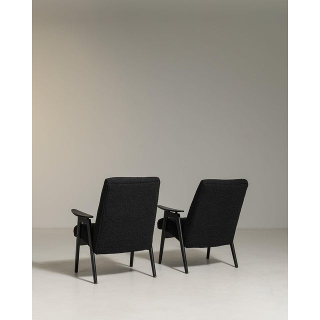 Wood 19th Century France Mid-century Modern Black Wood Armchair For Sale - Image 7 of 11