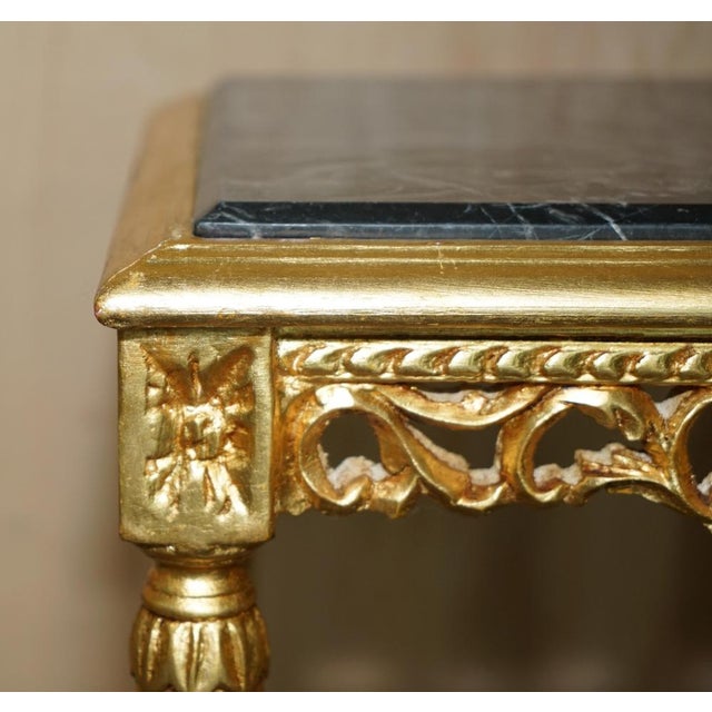 Late 19th Century Italian Giltwood & Marble Side Tables, 1880s, Set of 2 For Sale - Image 5 of 18