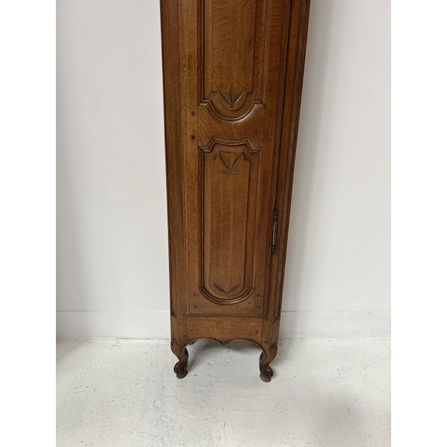 Louis XV Carved Oak Grandfather Clock, 18th Century For Sale - Image 4 of 17