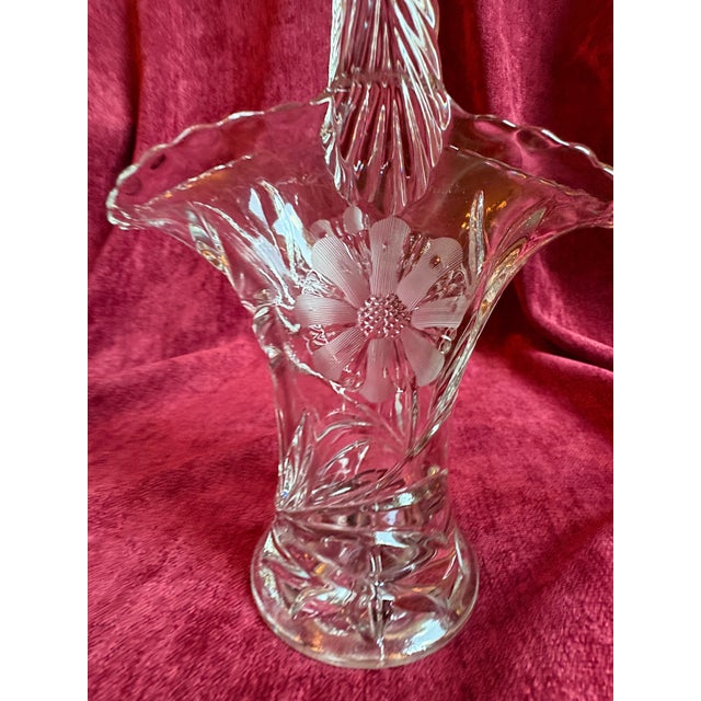 1920s Pair of Duncan and Miller Vintage Glass Flower Baskets For Sale - Image 5 of 10