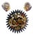 1960s Juliana D&E Sunburst Brooch & Matching Earrings • Chalk White/Topaz Book Set, 3 Pieces For Sale