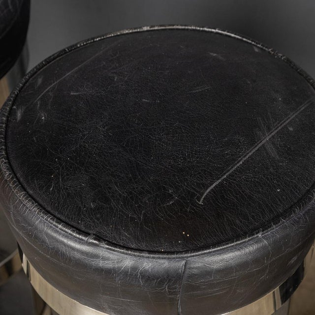 Black 20th Century American Swivel Top Stools, 1950s, Set of 3 For Sale - Image 8 of 13
