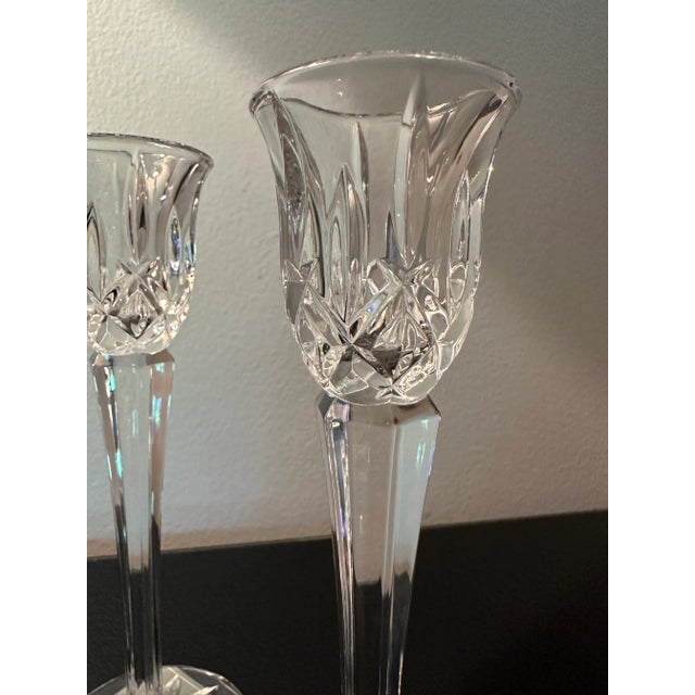 Victorian Gorham Lady Anne Crystal Candlesticks- A Pair For Sale - Image 3 of 8