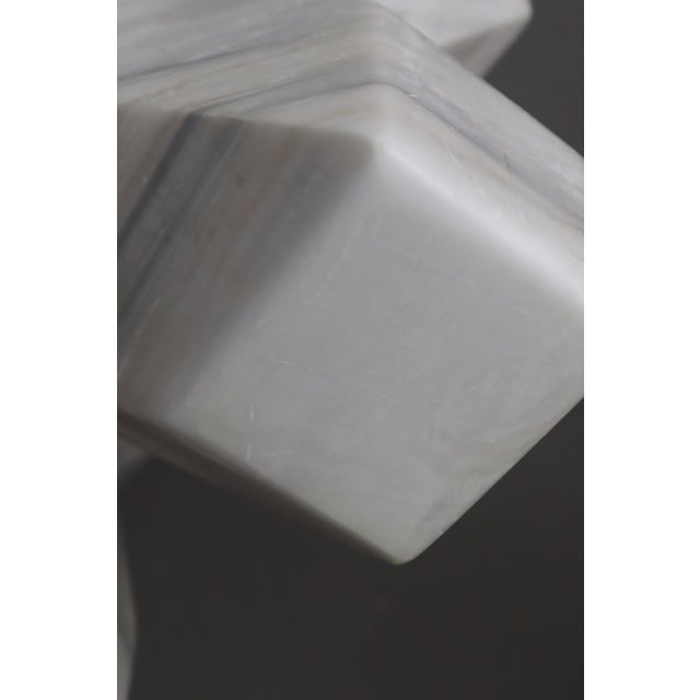 Double Cross Sculpture in White Italian Marble, 1980s For Sale - Image 14 of 18