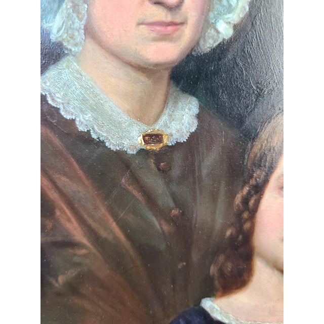 Mid 19th Century Hermann Heinrich Becker Antique 19th Century Oil Painting Portrait of a Family For Sale - Image 5 of 15